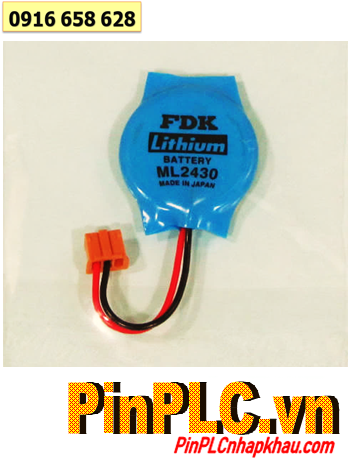 FDK ML2430; Pin sạc 3v lithium FDK ML2430 chính hãng /Xuất xứ Indonesia (có Dây zắc cắm)